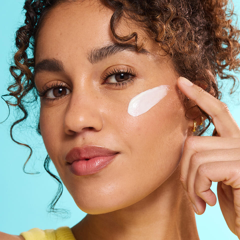 Products on a beach background